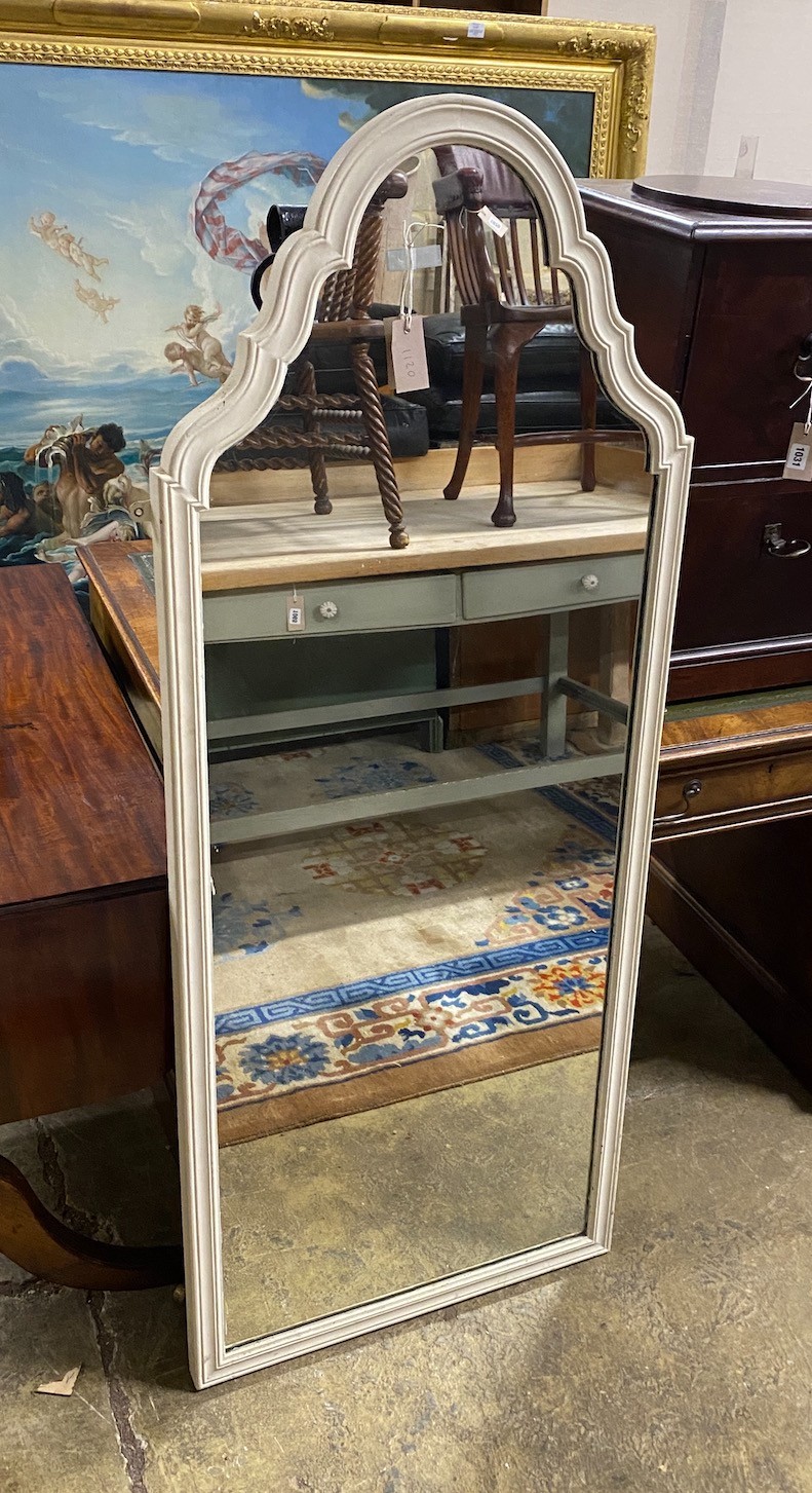 A George I style painted frame robing mirror, width 61cm, height 151cm.